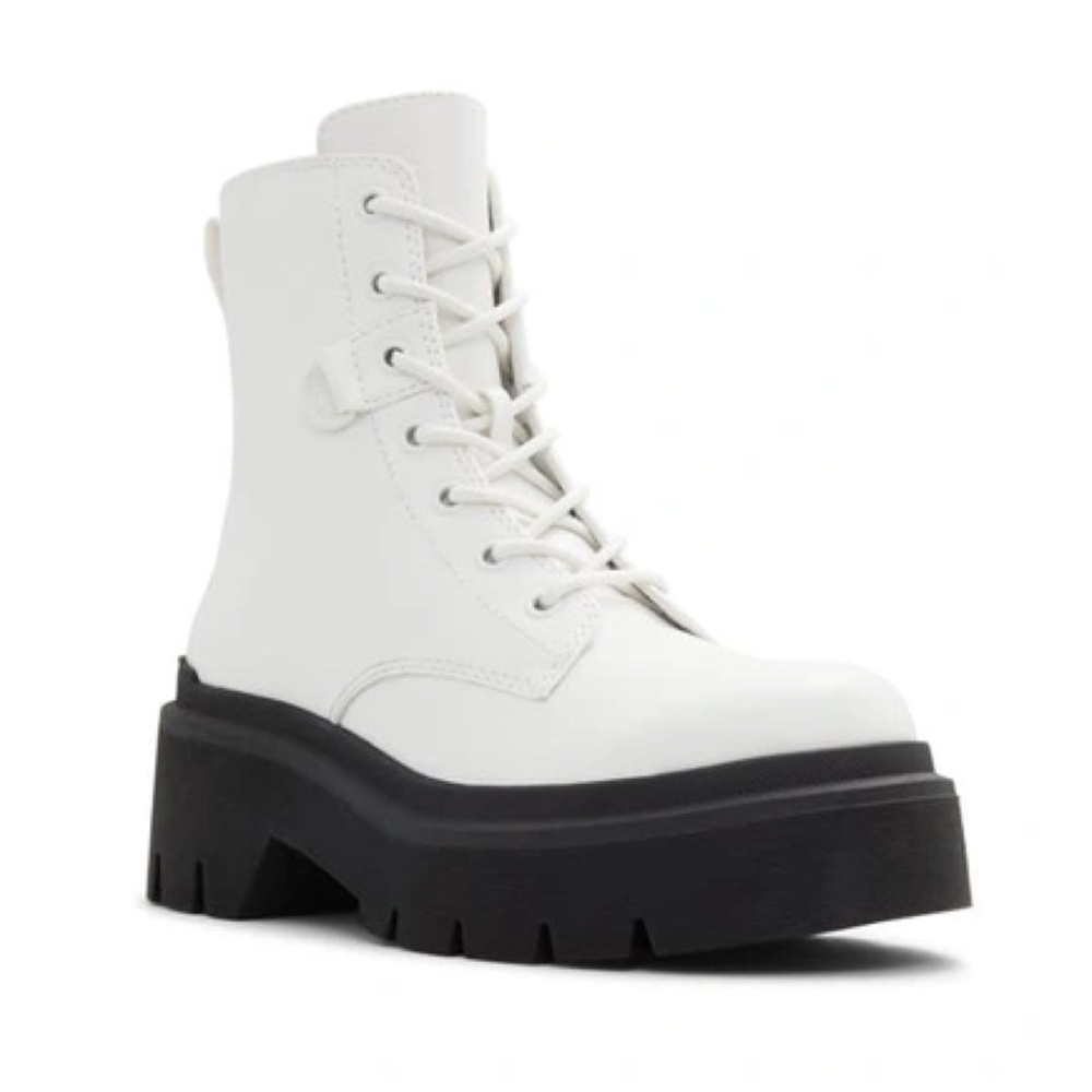 Call It Spring “Sidney” Platform Combat Boots – White – Size 7.5 – NWT